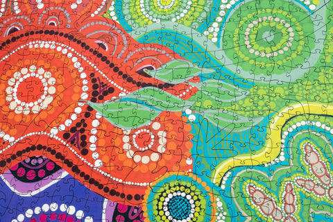 Kevin's, 'Noongar Six Seasons Collage' - 4.5mm Wooden Jigsaw Puzzle