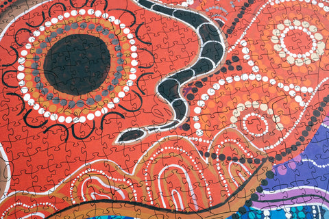 Kevin's, 'Noongar Six Seasons Collage' - 4.5mm Wooden Jigsaw Puzzle
