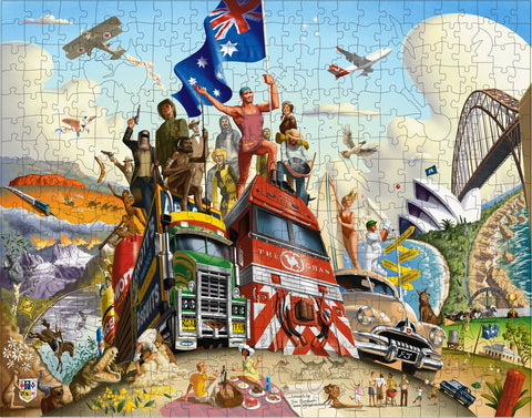 Jim's Classic '100 Aussie Icons'-   4.5mm Wooden Jigsaw Puzzle.