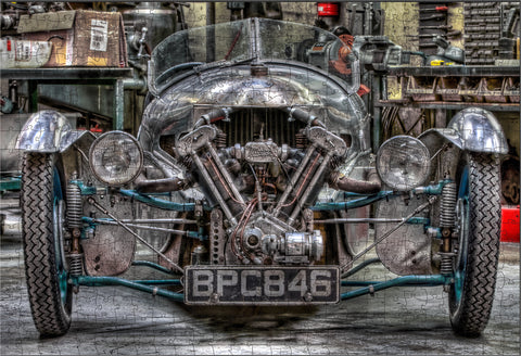 1934 Morgan Super Sports - 3 Wheeler - 4.5mm Wooden Jigsaw Puzzle