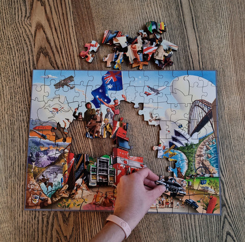 Jim's Classic '100 Aussie Icons'-   4.5mm Wooden Jigsaw Puzzle.