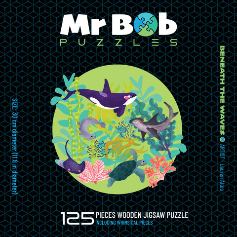 Beneath the Waves -4.5mm Wooden Round Jigsaw Puzzle