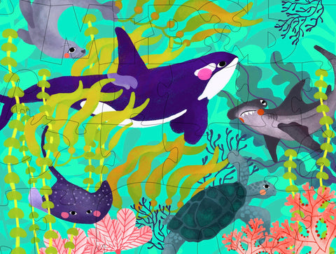 Beneath the Waves - 4.5mm Thick Wooden Jigsaw Puzzle