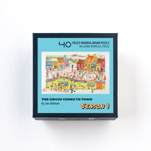 Jan's, 'Circus Comes To Town' - 4.5mm thick MINI Wooden Jigsaw Puzzle