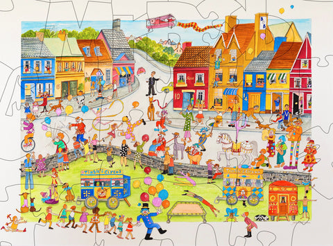 Jan's, 'Circus Comes To Town' - 4.5mm thick MINI Wooden Jigsaw Puzzle