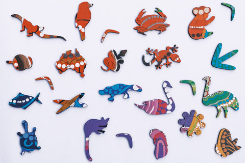 Kevin's, 'Noongar Six Seasons Collage' - 4.5mm Wooden Jigsaw Puzzle