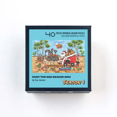 Sue's, 'Ruby The Red Beaked Emu' - 4.5mm MINI Wooden Jigsaw Puzzle