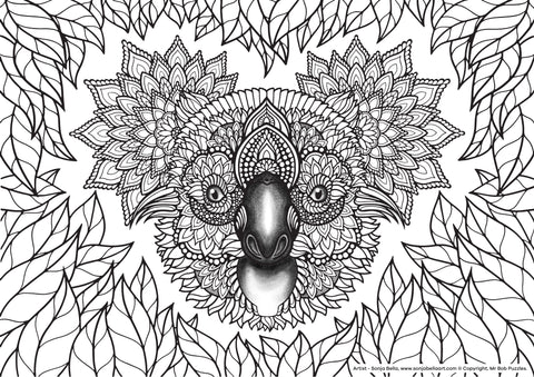 Sonja's, 'Colour Me In' - Koala 2D Mandala Art Colouring Puzzle - 4.5mm thick Wooden Jigsaw Puzzle
