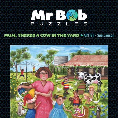 Sue's, 'Mum There's A Cow In The Yard !'- 4.5mm Wooden Jigsaw Puzzle