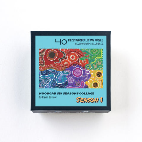 Kevin's, Noongar Six Seasons 'Collage' - 4.5mm MINI Wooden Jigsaw Puzzle