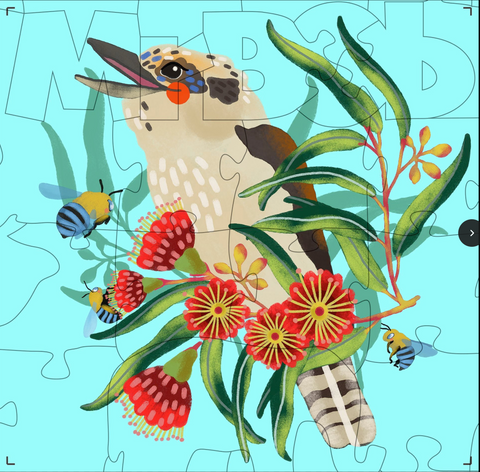 Kookaburra - 3.5mm Wooden Round Jigsaw Puzzle