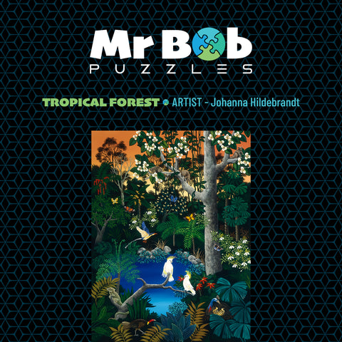 Johanna's, 'Tropical Forest' - 4.5mm Thick Wooden Jigsaw Puzzle