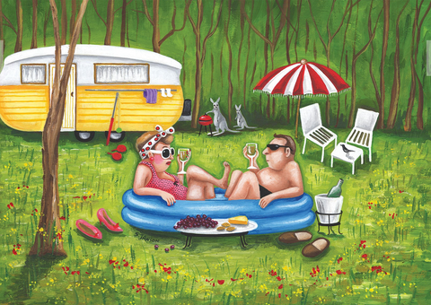 Sue's, 'Glamping' - 4.5mm Thick Wooden Jigsaw Puzzles
