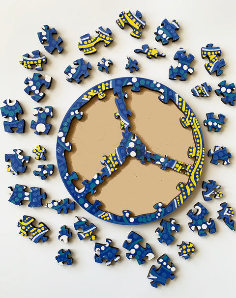 Kevin's, 'Spirit Of Australia Sea' - Round TRAY Puzzle - 17cm Diameter, 6mm thick