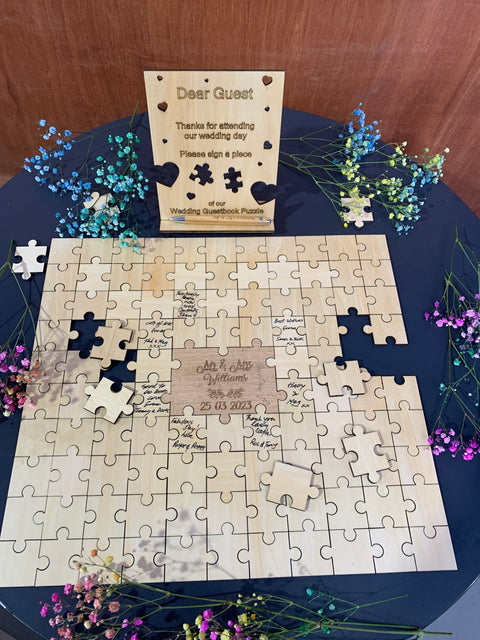 Wedding Guestbook Wooden Jigsaw Puzzle